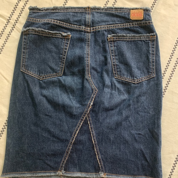 90’s GUESS Denim Fringe Skirt - Picture 4 of 5